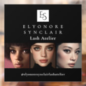 Minimal Black White Script Lash Photo Logo Fensteraufkleber (Blatt 2)