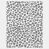 Minimal Black & White Snow Leopard Inspired Print Fleecedecke (Vorderseite)