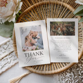 Minimal Black & White Thank You Wedding Dankeskarte