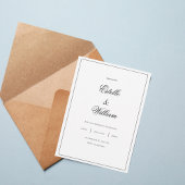 Minimal Black & White Wedding Design Einladung
