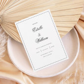 Minimal Black & White Wedding Design Einladung