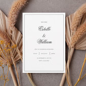 Minimal Black & White Wedding Design Einladung