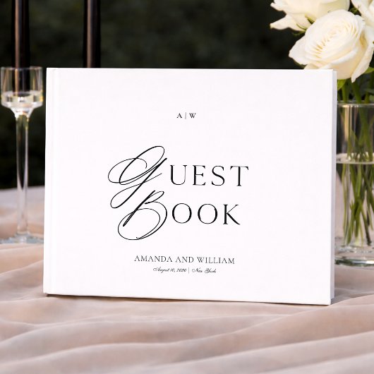 Minimal Black & White Wedding Guest Book Gästebuch