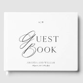 Minimal Black & White Wedding Guest Book Gästebuch (Vorderseite)