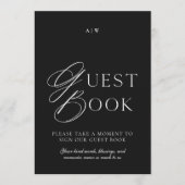 Minimal Black & White Wedding Guest Book Sign Einladung (Vorderseite)