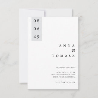 Minimal Black & White Wedding Invitation Einladung
