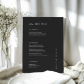 Minimal Black&White Wedding MENU Menükarte