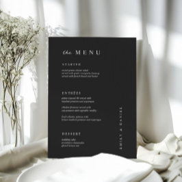 Minimal Black&White Wedding MENU Menükarte