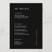 Minimal Black&White Wedding MENU Menükarte (Vorderseite)