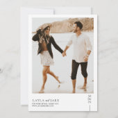 Minimal Black White Wedding Photo Invitation LAYLA Einladung (Rückseite)