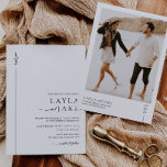 Minimal Black White Wedding Photo Invitation LAYLA Einladung<br><div class="desc">A modern and minimal wedding invitation in black and white featuring a modern script font. Classic and monochrome the Layla Suite is the perfect design for your wedding stationery.</div>