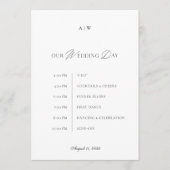 Minimal Black & White Wedding Timeline Card Einladung (Vorderseite)