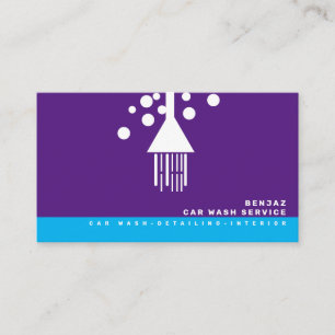 Minimal Blaue Blasen Auto Wasch Innenraum Designer Visitenkarte