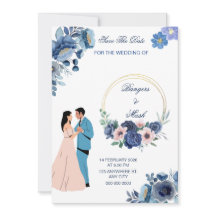 Minimal blaue Blüte mit Hochzeitscouch