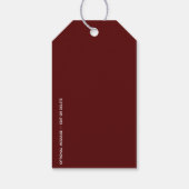 Minimal BLESSED | Deep Red Holiday Geschenkanhänger (Rückseite)