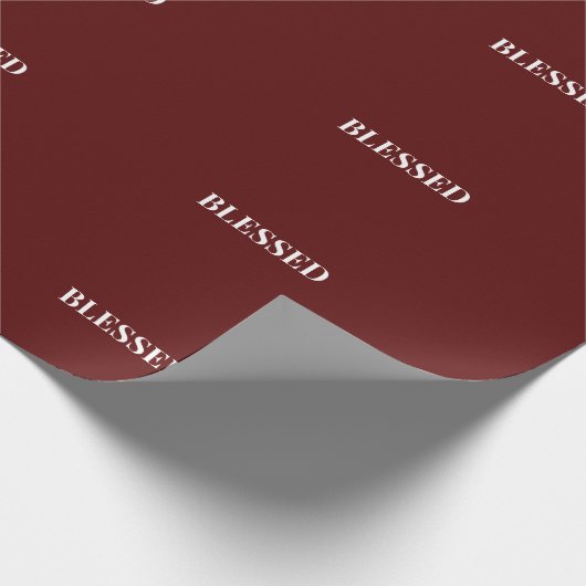 Minimal BLESSED | Deep Red Holiday Geschenkpapier (Ecke)