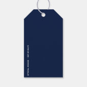 Minimal BLESSED | Navy Blue Holiday Geschenkanhänger (Rückseite)