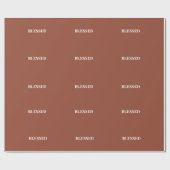 Minimal BLESSED | Terrakotta-Feiertage Geschenkpapier (Flach)