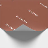 Minimal BLESSED | Terrakotta-Feiertage Geschenkpapier (Ecke)