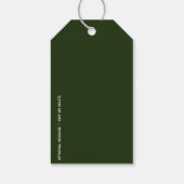 Minimal BLESSED | Waldgrüne Feiertage Geschenkanhänger (Rückseite)