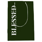 Minimal BLESSED | Waldgrüne Feiertage Mittlere Geschenktüte (Vorderseite)