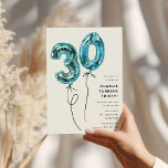 Minimal Blue 30 Ballon 30. Geburtstag Party Einladung<br><div class="desc">Mit diesem minimalistischen Design laden Freunde und Familie zu einem Party zum 30. Geburtstag ein. Mit blauen Helium Nummer 30 Ballons auf klassischem weißem Hintergrund und einer einfachen,  modernen Vorlage,  die leicht mit Ihren eigenen Event-Details angepasst werden kann.</div>