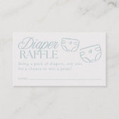 Minimal Blue Boy Baby Shower Diaper Raffle Begleitkarte (Vorderseite)