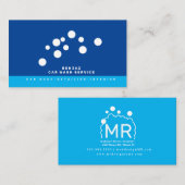 Minimal Blue Bubbles Car Wash Designer Visitenkarte (Vorne/Hinten)