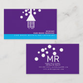 Minimal Blue Bubbles Car Wash Räume Designer B Visitenkarte (Vorne/Hinten)