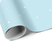 Minimal Blue Christmas Wrapping Paper Geschenkpapier (Rolleneckpunkt)