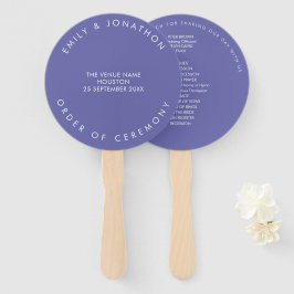 Minimal Blue Custom Wedding Fächer