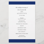 Minimal Blue Elegante Budget Hochzeitsprogramm für (Vorne)