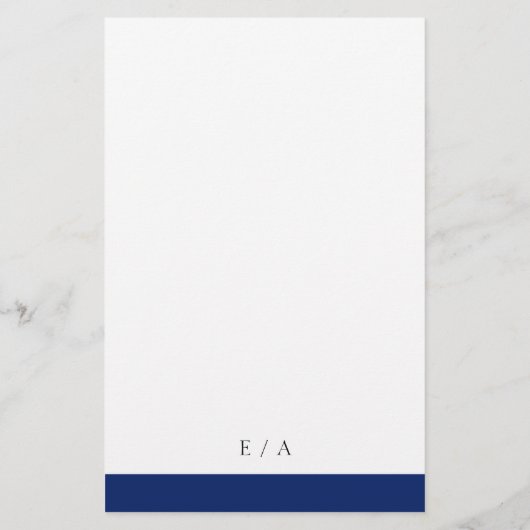 Minimal Blue Elegante Budget Hochzeitsprogramm für (Hinten)