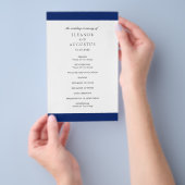 Minimal Blue Elegante Budget Hochzeitsprogramm für (Handgriff)
