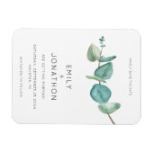 Minimal Blue Eucalyptus Blätter Save the Date Magn Magnet (Horizontal)