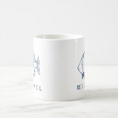 Minimal Blue Fish Illustration - Custom Nautical Kaffeetasse (Mittel)