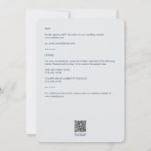 Minimal Blue Foliage Kontur All-in-One Hochzeit Einladung (Rückseite)