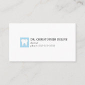 Minimal Blue Gray White Teeth Dentist Visitenkarte (Vorderseite)