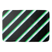 Minimal Blue Green Black Large Stripe Japan Text Badematte (Vorderseite)