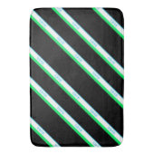 Minimal Blue Green Black Large Stripe Japan Text Badematte (Vorderseite Vertikal)