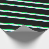 Minimal Blue Green Black Medium Strip Japan Text Geschenkpapier (Ecke)
