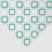 Minimal Blue Green Diamond japanischer Text Seidenpapier (Ausschnitt)