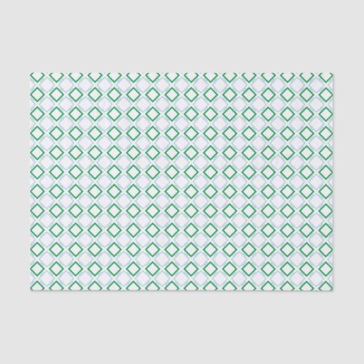 Minimal Blue Green Diamond japanischer Text Seidenpapier (Vorderseite)