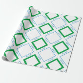 Minimal Blue Green Large Diamond Japanischer Text Geschenkpapier (Ungerollt)