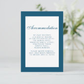 Minimal Blue Hochzeitunterkunft Eintrittskarte Begleitkarte (Stehend Vorderseite)