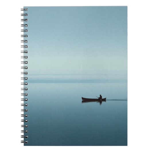 Minimal Blue Lake Canoe Reflection Notebook Notizblock (Vorderseite)