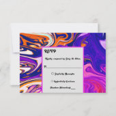Minimal Blue Mauve Orange Galaxy Abstrakt Wedding RSVP Karte (Vorderseite)