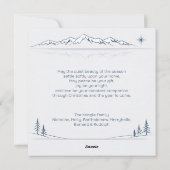 Minimal Blue Mountain Merry Christmas Feiertagskarte (Rückseite)