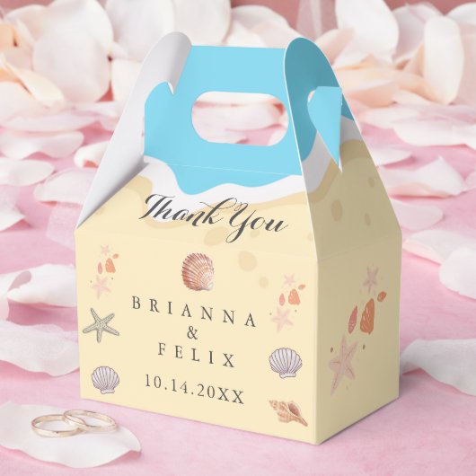 Minimal Blue Ocean Summer Wedding Geschenkschachtel (Hochzeit)