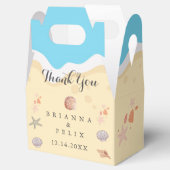 Minimal Blue Ocean Summer Wedding Geschenkschachtel (Geöffnet)